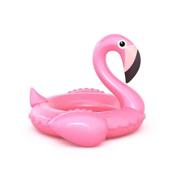 Inflatable pink flamingo
